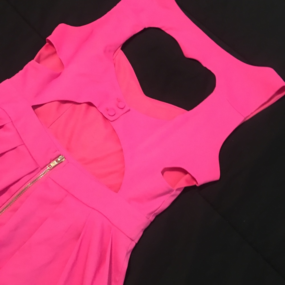 Pink heart cut out dress